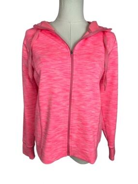 J. Crew Heathered Neon Pink Full-Zip Hoodie